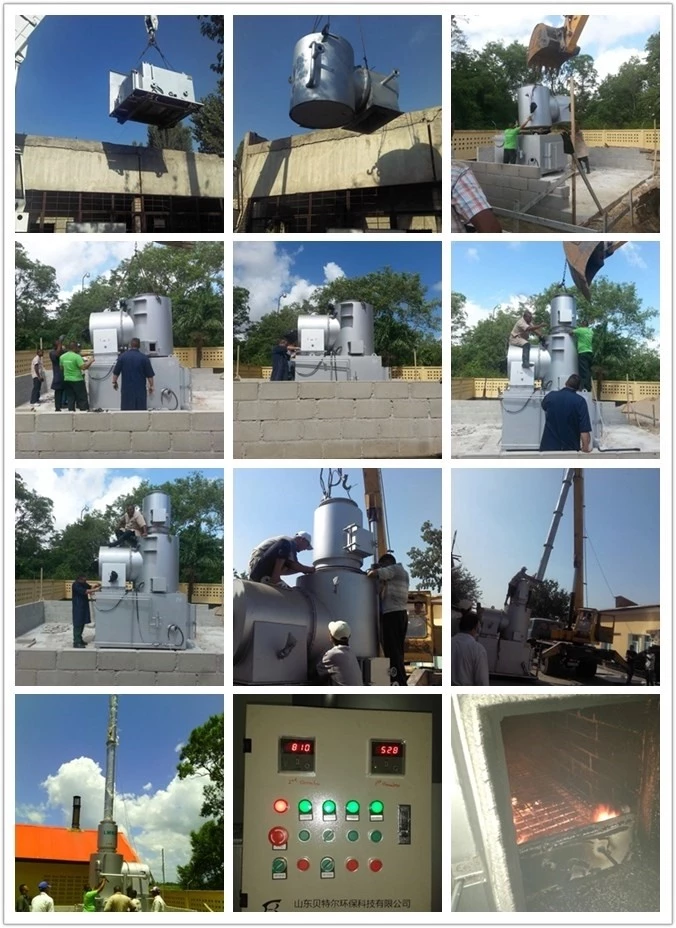 1 10-500кг/час Больничный мусорозажигатель для обработки отходов для сжигания отходов