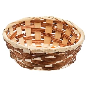 Round Gift Baskets, Bamboo Small Bread & Fruit Baskets, 7