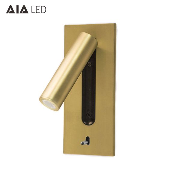 Adjustable stainless steel flexible LED headboard reading light modern aluminum hotel bedside wall light bed wall lamp