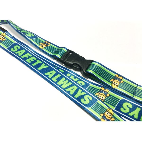 Company Brand Logo Dye Sublimation Lanyards Safety Break Safety Buckle Metal Hook
