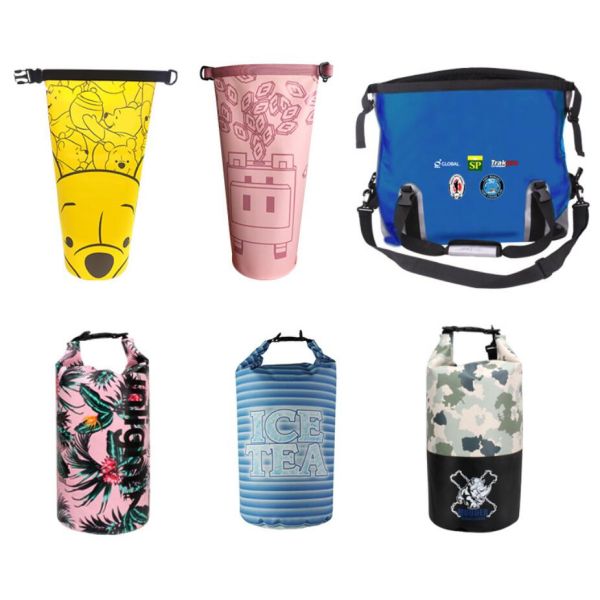 20 Liter Waterproof Hiking Backpack , Colorful Printing PVC Dry Bag Various Color