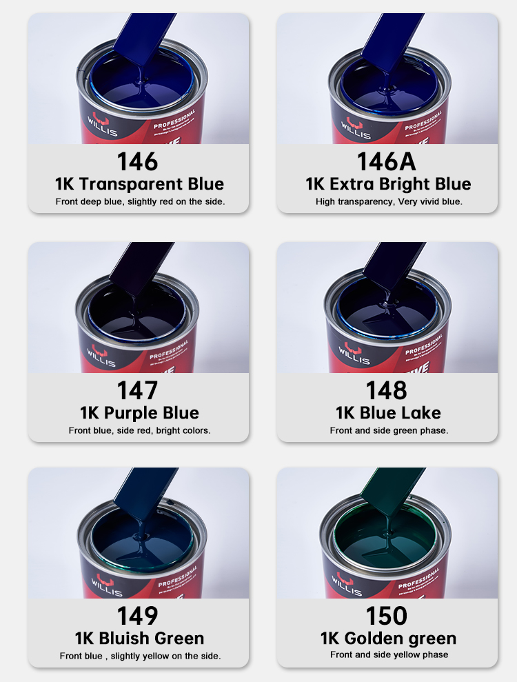 1K Transparent Iron Yellow Basecoat Auto Paint Acrylic Resin Liquid Coating Plastic Coating Spray Application Car Refinish OEM