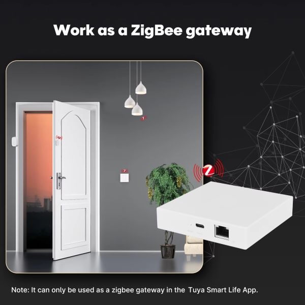 SIXWGH 3-in-1 Smart Home Gateway: Zigbee Hub + WiFi Router+Voice Control Center Compatible with Apple Google Home Alexa & Tuya