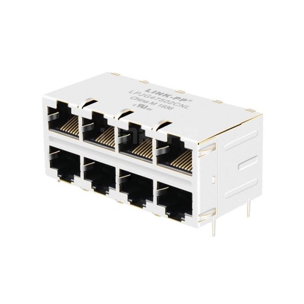 LPJG47502CNL 10/100/1000 База-Т интегрированный магнит 2x4 порт 8P8C RJ45 женски