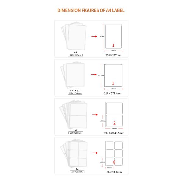 Custom A4 Label Stickers 210x297mm Waterproof For Shipping Address