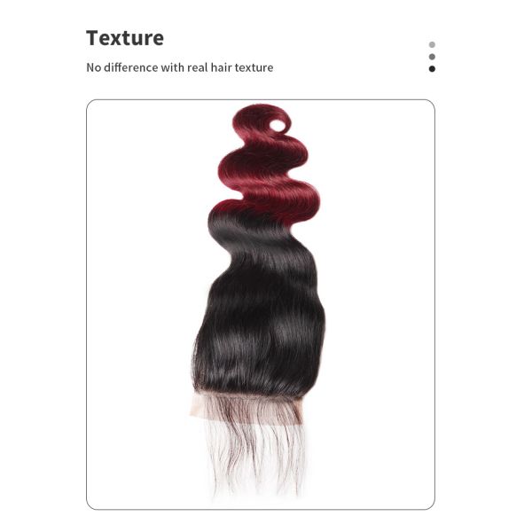 1b99j Bw Fk Body Wave Colored Human Hair Bundles And Closure No Pungent Odor