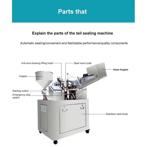 Cream Packaging Tabletop Aluminum Tube Filling and Sealing Semi Automatic Tube Filling Machine