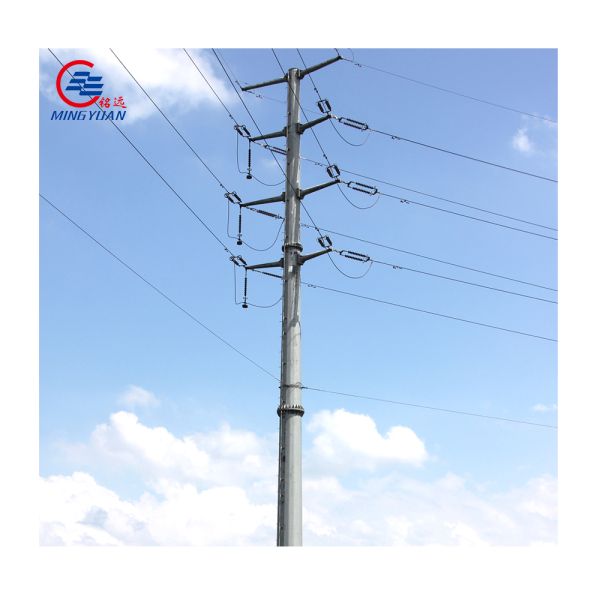 Electric Transmission Steel Utility Pole Hot Dip Galvanized Metal ASTM123 GR50