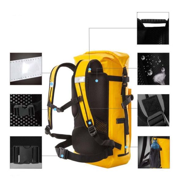1.4kg Waterproof Roll Top Backpack , 30L Waterproof Backpack For Kayaking