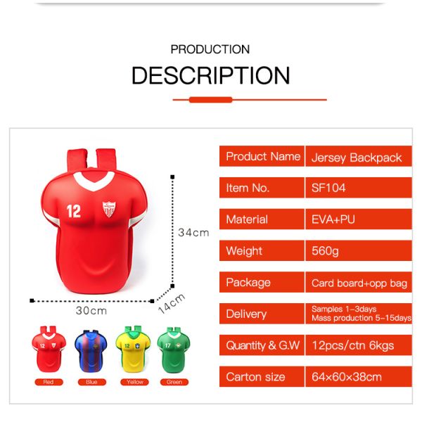Customization Kids School Backpacks Jersey Bag Design School Bag Children Book Bags