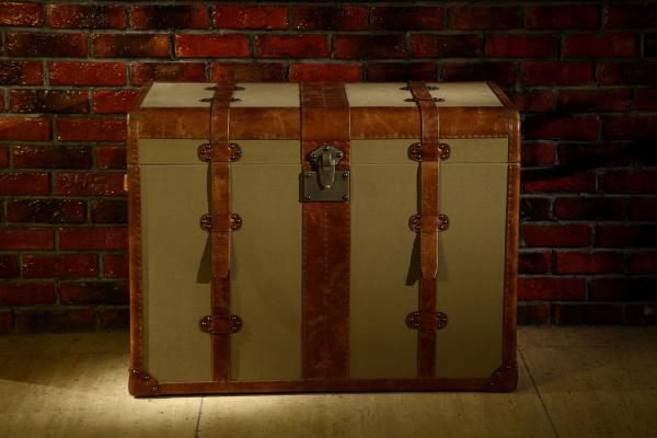 Big Beige Canvas Decorative Storage Chests And Trunks 0.435CBM Volume Plywood Frame