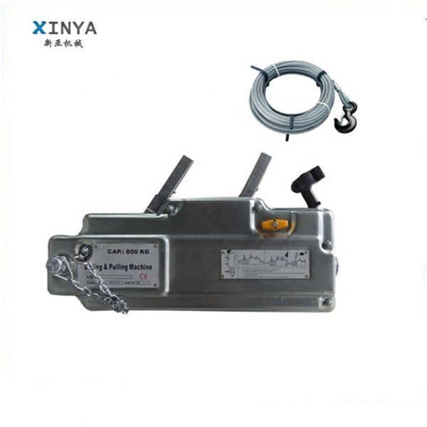 Portable 3.2 Ton Manual Wire Rope Winch with 20M Lifting Height for Construction Hoist
