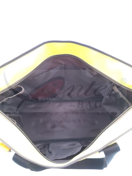 Large Travel Tote Bags With Zipper Yellow Color 300D Polyester Material