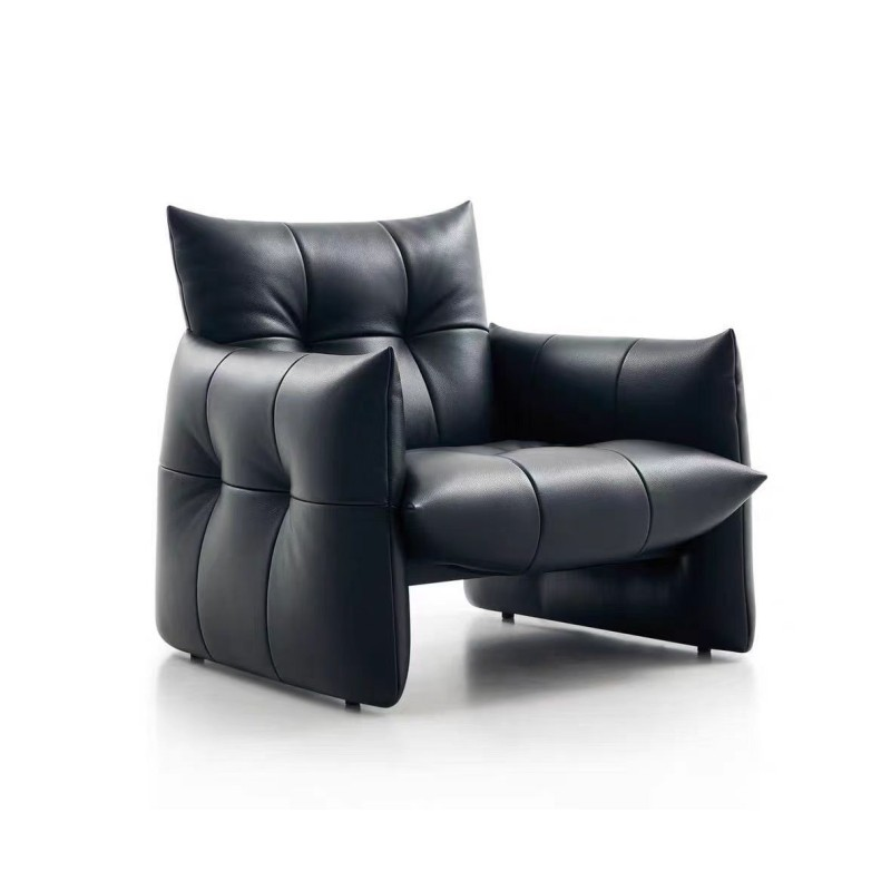 Luxury Modern Single PU Leather Lounge Accent Chair-Durable Eco-Friendly for Bedroom Apartment Living Room Office Use