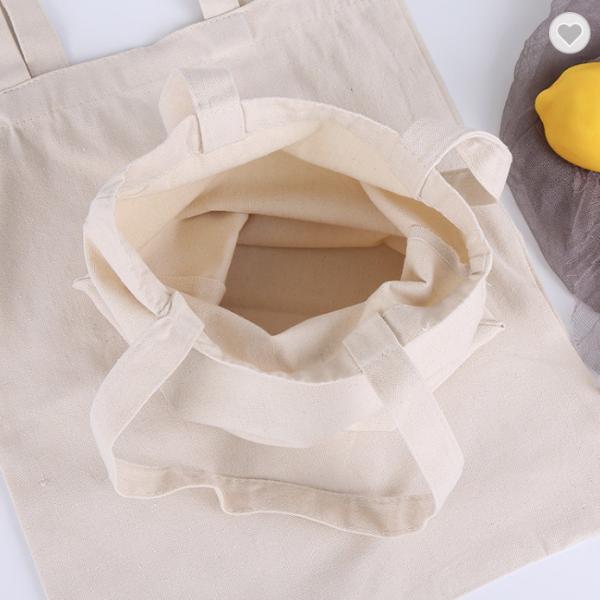 Custom Cotton Canvas Tote Bag Cotton Canvas Bag Reusable Shopping Bags Silk Screen Branded Strap Tote Bag Cotton Canvas Shopping Bag Custom Printed Logo Recycled Cotton Canvas Shopping Tote Daily