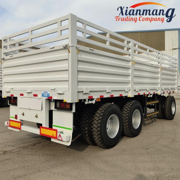 Sinotruck HOWO 6X4 371HP Fence Cargo Truck , 3 Axles Draw Bar Trailer For Sale