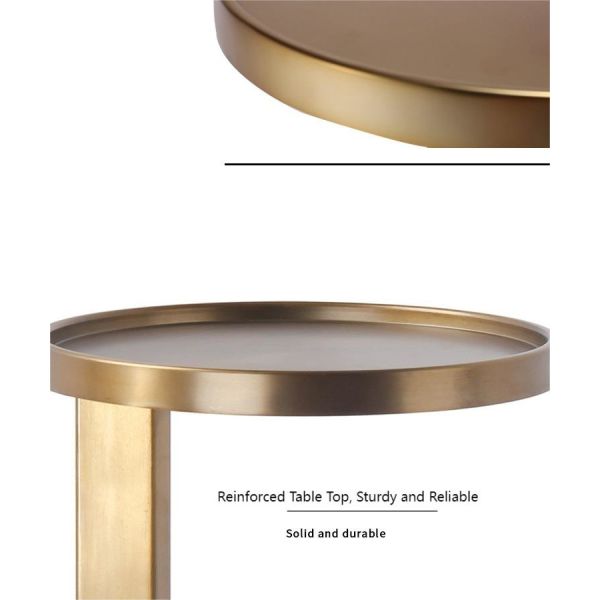 Hotel Golden Metal Side Table Modern High End Interior Furniture Customisation