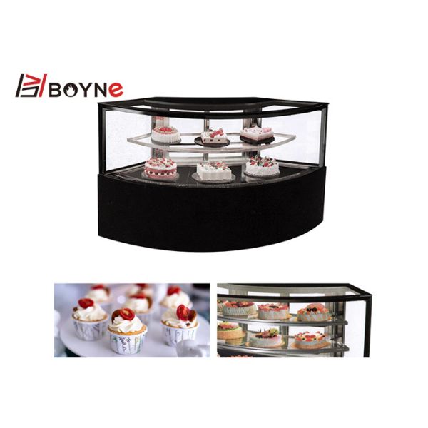 Commercial Cake Display Case Air Cooling Fan Shaped Cake Chiller Showcase