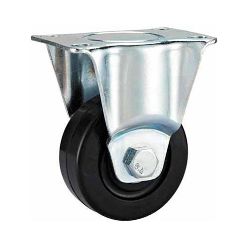 medium duty 4 swivel black rubber caster,  soft rubber castor swivel
