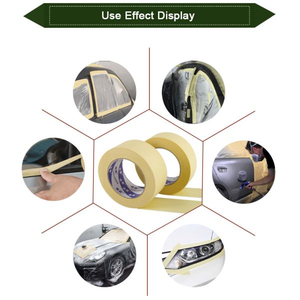 24mm Yellow Masking Tape For Car Heat Resistant And Customized Logo