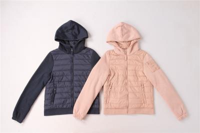 Girls Junior Ladies Lightweight Padded Jacket 100% Nylon Knitted Sleeve