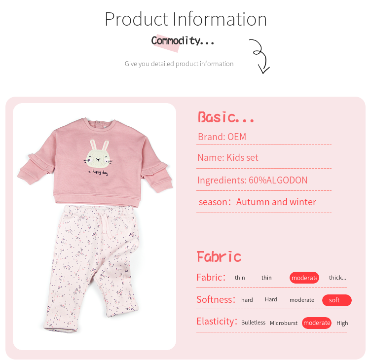 Seasonal Style Baby Girls' Clothing Sets for 1 Year Top and Pants Winter Arrival