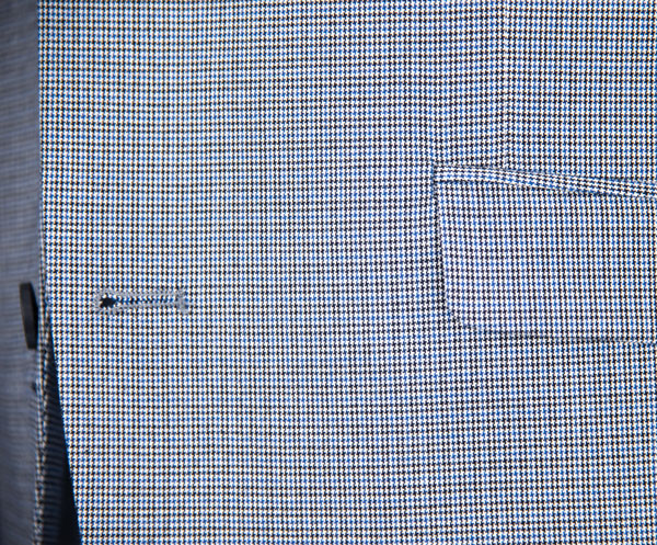 Handmade Mens 2 Piece Suit Blue Check Plaid Breathable Anti Wrinkle