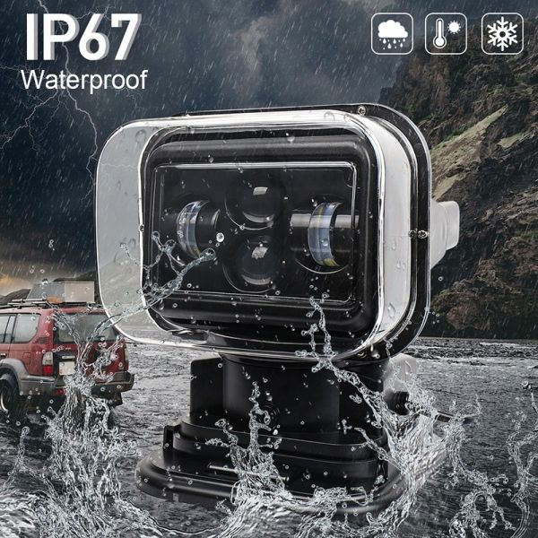 60W Led Spot Remote Control Marine Searchlights 50000hours Driving