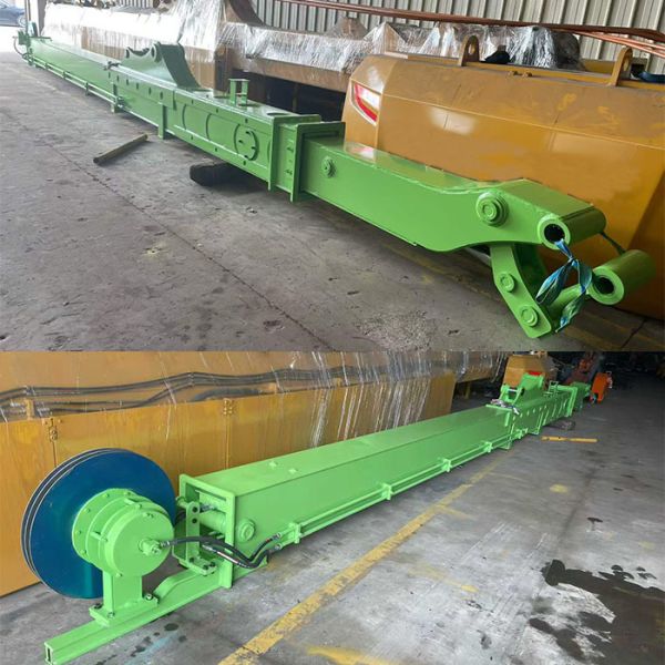 Telescopic Arm for Excavator with Clamshell Bucket