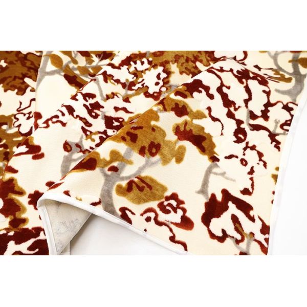 Abstract Forest Motif Pattern Knitting Jacquard Velvet Fabric For home textile