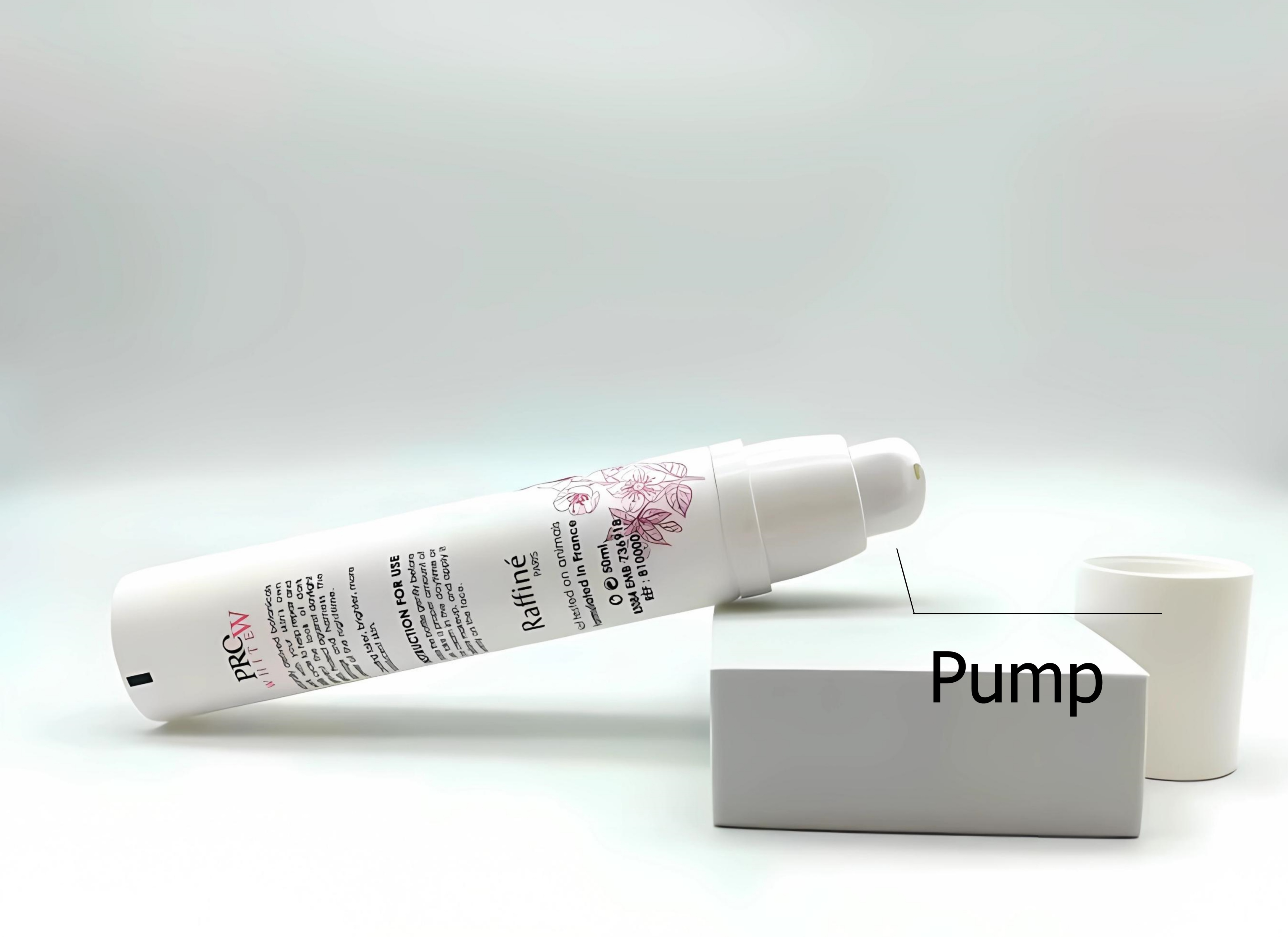 D30mm Plastic Sunscreen Cream Airless Pump Tube Cosmetic 50ml Color Squeezed Soft Tubes Packaging for Primer with Press Pump