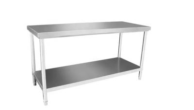 Silver Restaurant Kitchen Stainless Steel Table 1.0mm / 1.2mm / 1.5mm Thick
