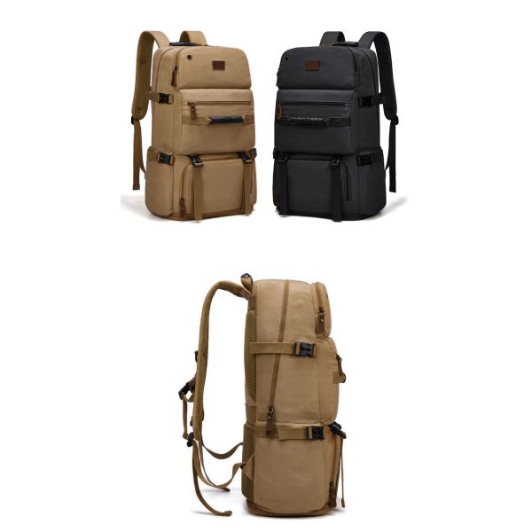 56-77 литров Винтажный холст Ноутбук рюкзак Хаки цвет водонепроницаемость