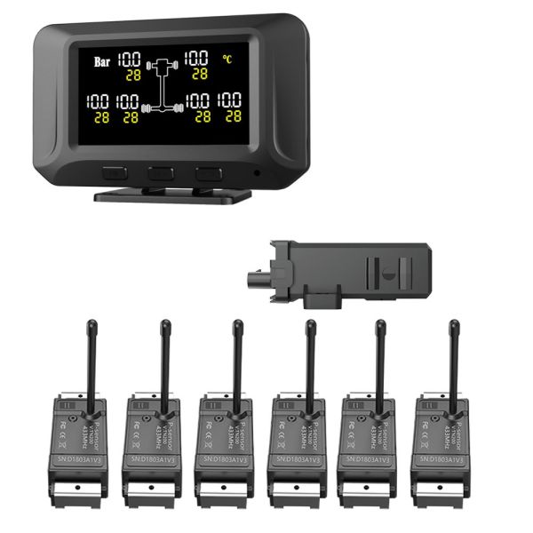 IP67 Commercial Vehicle Tire Pressure Monitoring System For 6 Tires Truck Trailer