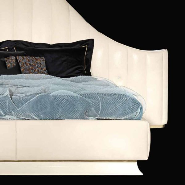 King Size Luxury Modern Bedroom Bed Solid Wood Frame Stainless Steel Leg