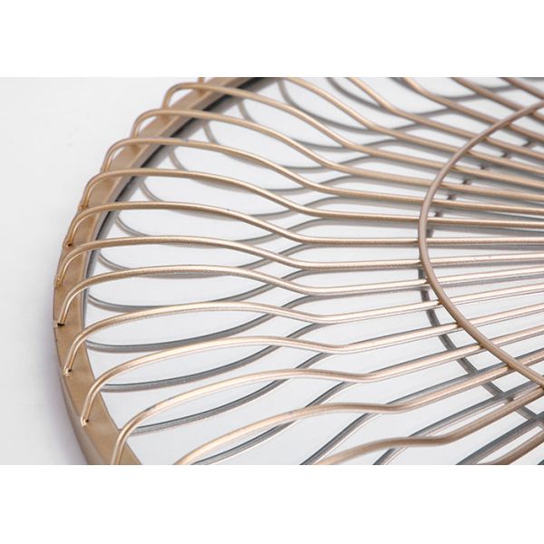 Wrought Frame MDF Decorative Round Metal Wall Art Mirror