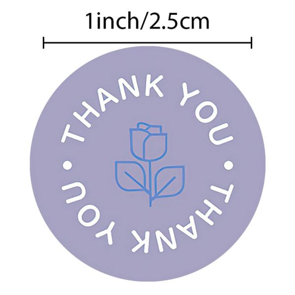 Custom Printing Gestures Floral Thank You Sticker Labels Rolls For ordering