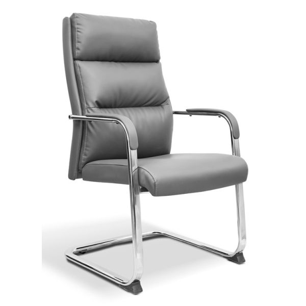 PU Leather Adjustable High-Back Office Chair Home Executive Armrest Swivel Chair, Grey