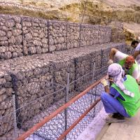 Pared de gabión hexagonal - Barrera de protección contra inundaciones de acero galvanizado (2x1x1m)
