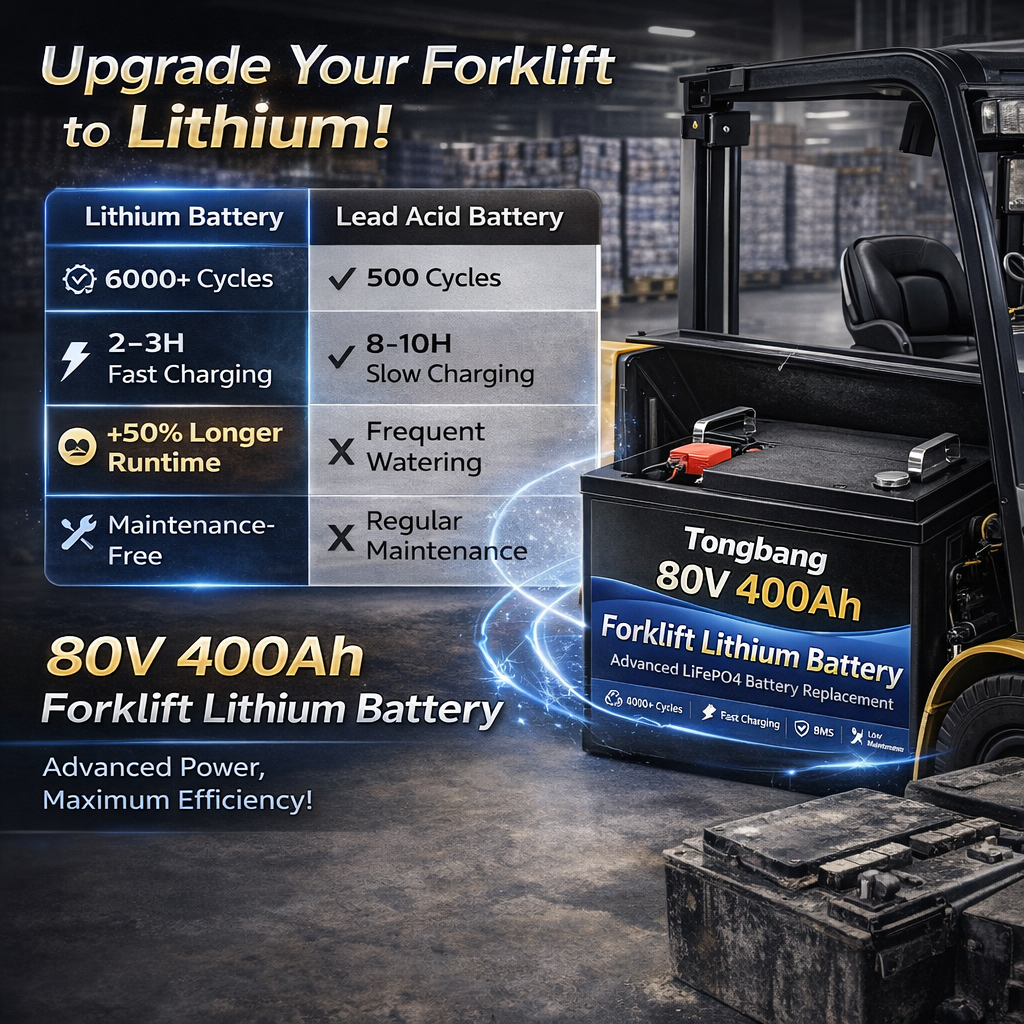 80V 400Ah Lithium Forklift Battery LiFePO4 Industrial Power Solution