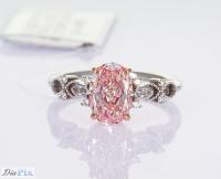 2.2ct Laboratório certificado IGI Crescido Rosa Oval Diamante sintético Estilo Clássico Anel de Ouro Branco 18 quilates