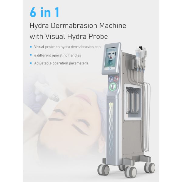 6 in 1 Micro Dermabrasion Skin Care Beauty Facial Machine for Skin Care with Visual Scrubber Handle
