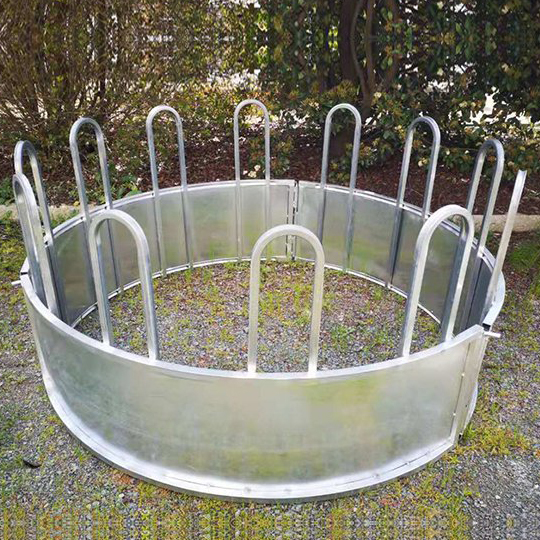 Galvanised Round Cattle Hay Feeder / 1m Round Bale Feeder For Livestock