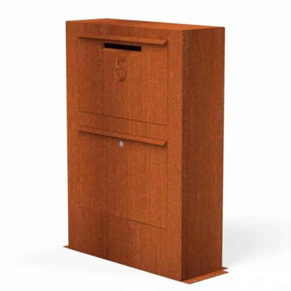 Gnee Garden Pre Rusted Outdoor Metal Furniture Metal Parcel Delivery Box