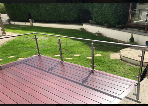 Customized 316 Stainless Steel Glass Railing Strong Rust Resistance For Pool Fence