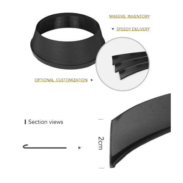 Black   Neon Signs 	20mm Width Aluminium LED Trim Cap