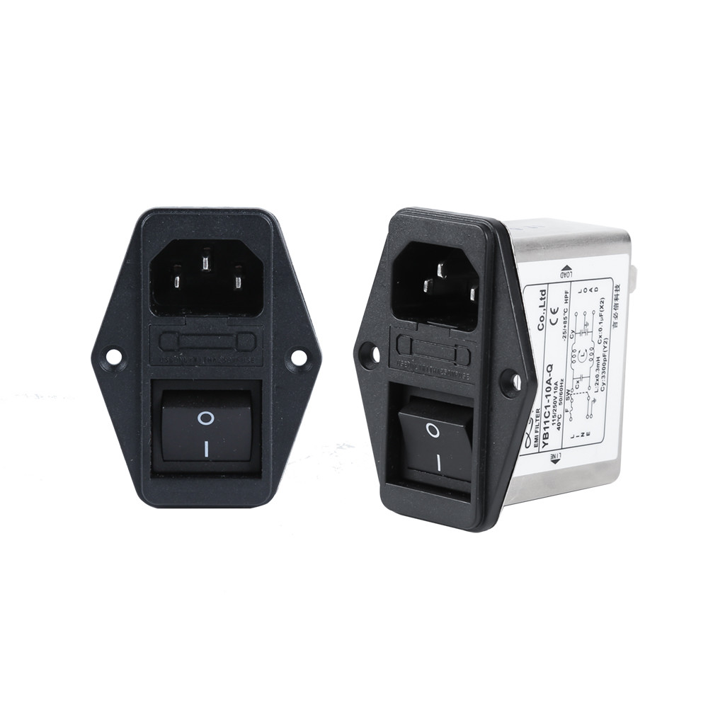 Фильтр 250VAC 10A модуля входа силы YB11C1-10A-Q затыкает в фильтре EMI