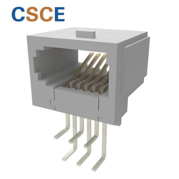 PT 6P6C 180 Degree RJ11  PCB Mount Jack 6P6C Phosphor Bronze Material