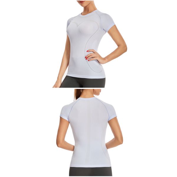 Lulu Seamless Yoga Slim Fit Short Sleeve Breathable T Shirt Women Gym Fitness Top