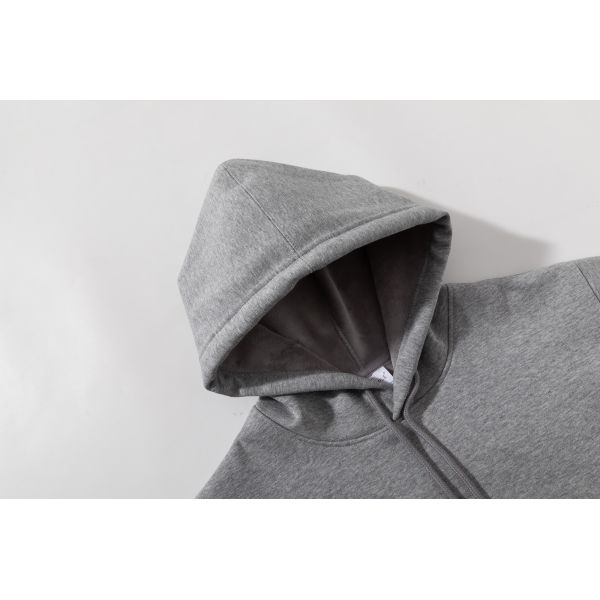 FODARLLOY Fashion Vintage Hoodie OEM Streetwear Essentials Oversize Unisex Pull Coat Men's Hoodies Pullover Grey